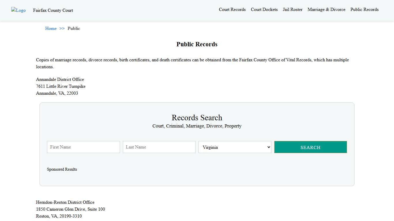 Public Records Fairfax County Court