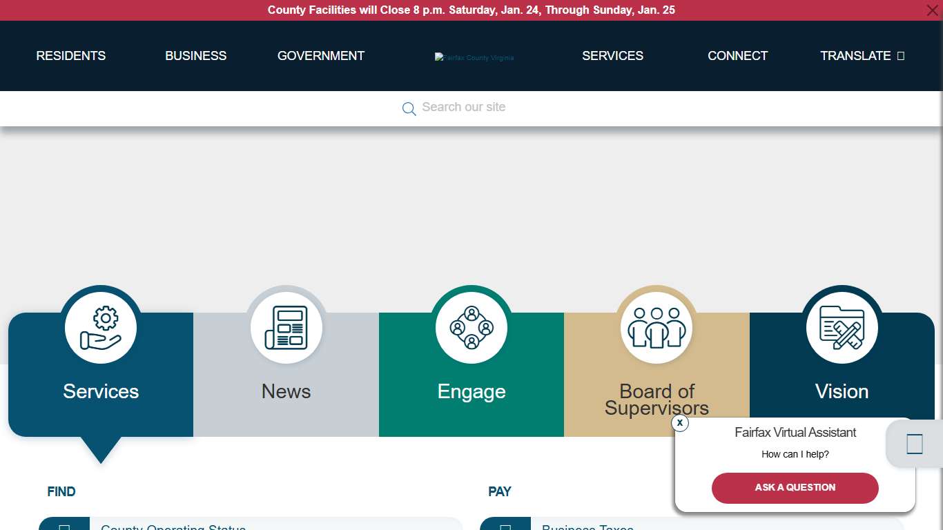 Fairfax County Homepage Fairfax County